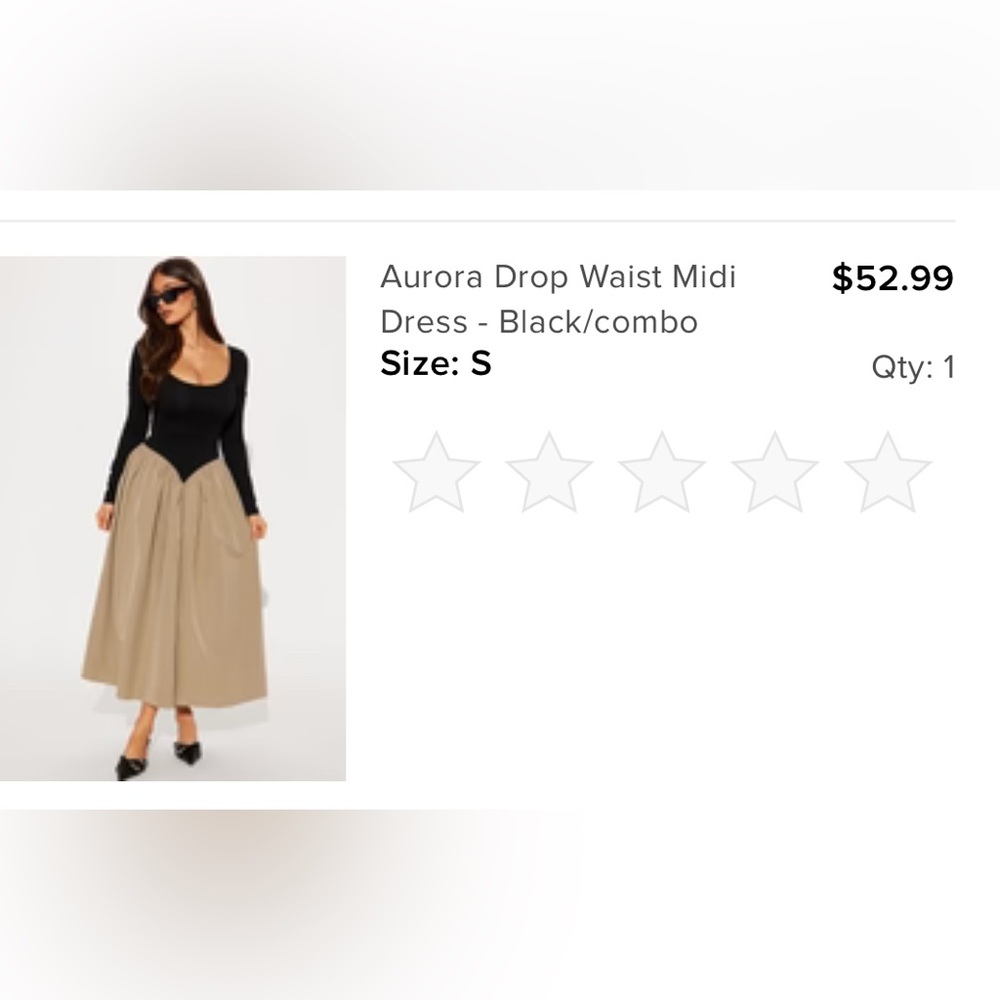 Asymmetrical Beige and black dress.